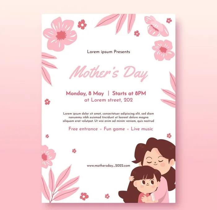 母亲节卡片图片ai矢量模版下载