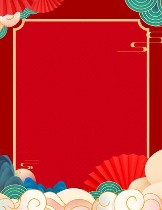 国潮风红色简约背景图片
