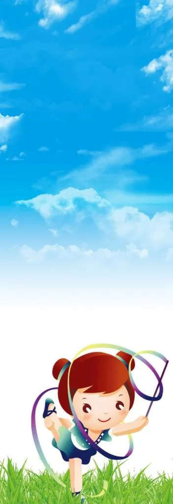 蓝天白云展架背景图片(1125x3000)psd模版下载
