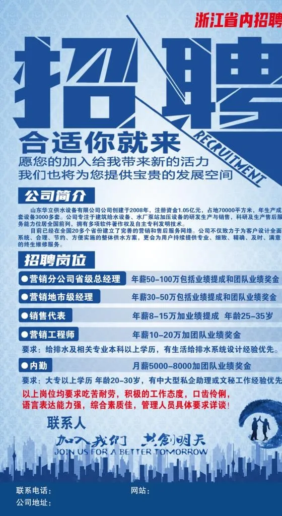 招聘海报图片(2362x4086)psd模版下载