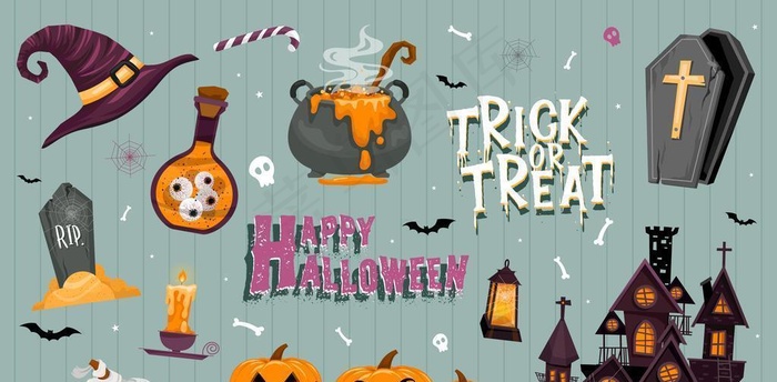 万圣节万圣夜元素背景图片