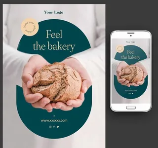 手感麦麸面包西点海报图片