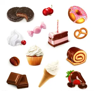 矢量蛋糕冰淇淋素材图片