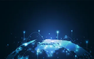 全球,蓝色背景,科技元素,科技素材,