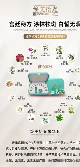 美白祛斑产品成分海报图片