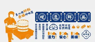 包子铺文化墙图片