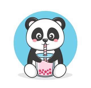 卡通喝奶茶图片