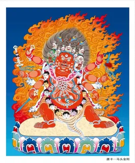 藏式唐卡佛教,马头金刚,藏式唐卡,