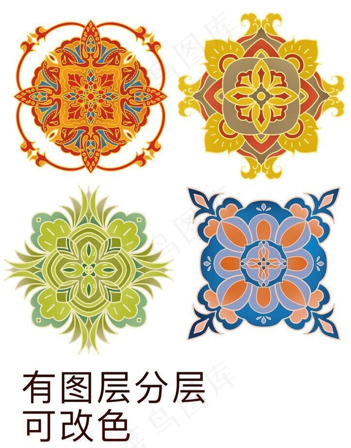 纹样素材图片(2480x3508)psd模版下载