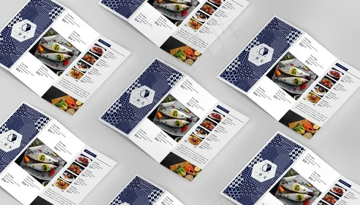 3折页菜单宣传页单页样机图片(2500x1668)psd模版下载