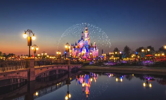 迪士尼乐园夜景图片