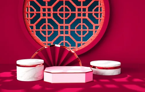 电商海报背景 C4D国风图片