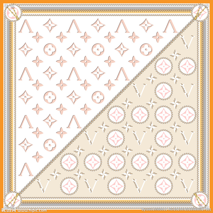 LV字母方巾图片