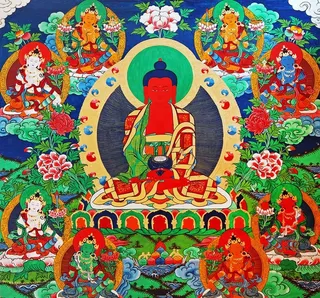 藏传阿弥陀佛,阿弥陀佛,度母,莲花,