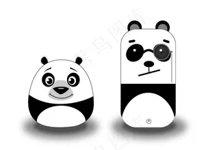 卡通矢量动物大熊猫图片