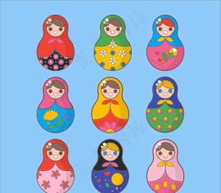 俄罗斯娃娃矢量图片