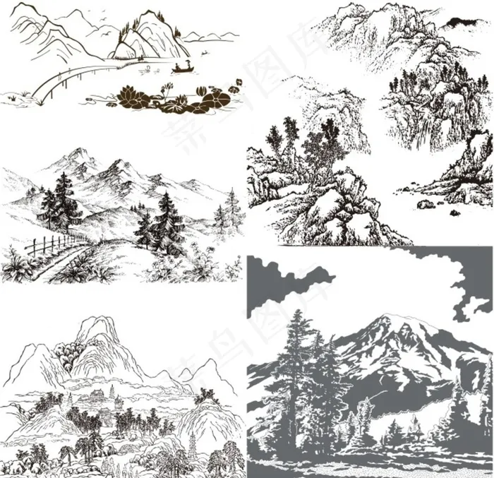 山图片cdr矢量模版下载