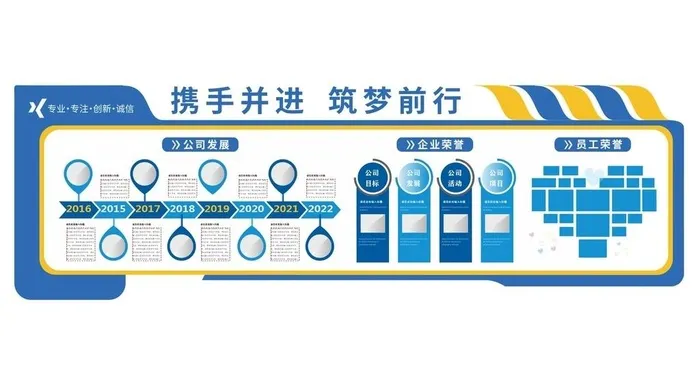 蓝色公司形象墙 图片cdr矢量模版下载