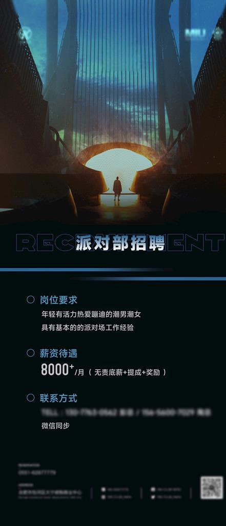 酒吧派对部招聘图片(2126x4602)psd模版下载