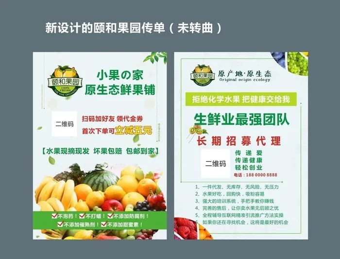 颐和果园微商加盟宣最新版宣传单图片cdr矢量模版下载