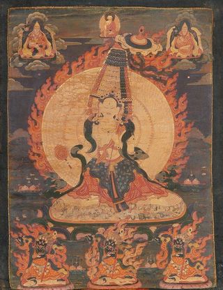 大白伞盖佛母,藏传佛教,唐卡,设计