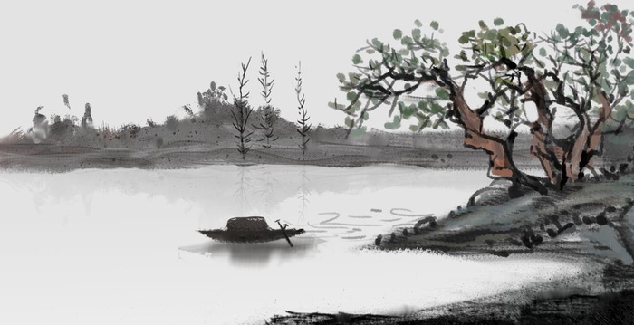 山水墨背景图片