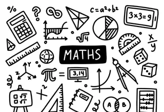 手绘涂鸦数学主题背景元素图片