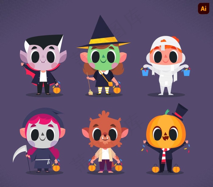 万圣节卡通小鬼图片