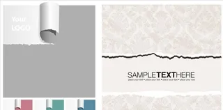 五款精致撕纸风格矢量素材图片