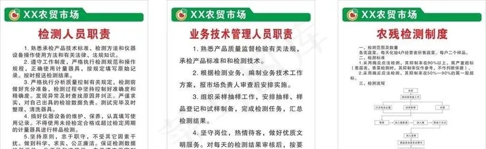 检测人员职责 农残检测制度图片cdr矢量模版下载
