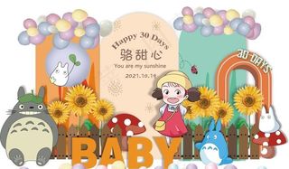 卡通龙猫宝宝宴图片