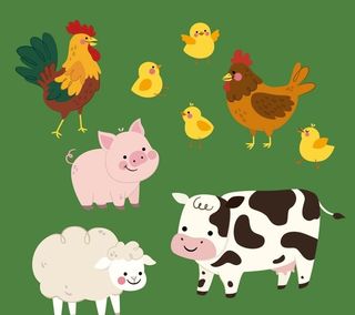 可爱笑脸农场动物图片