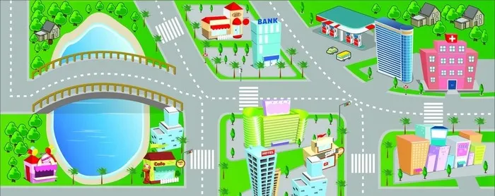 卡通赛道图图片ai矢量模版下载