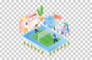 羽毛球运动健康娱乐矢量图片