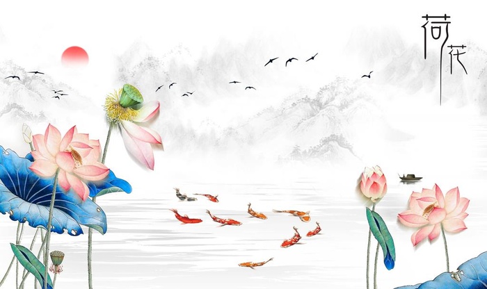 荷花背景图片