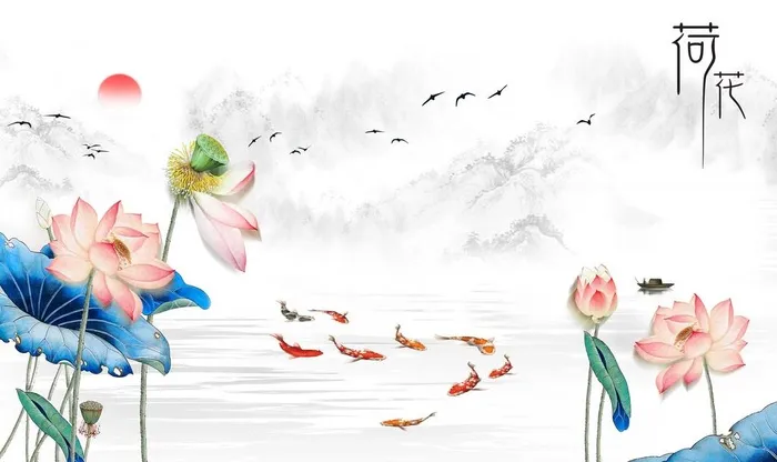 荷花背景图片