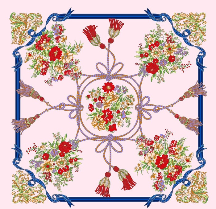 小碎花方巾图片