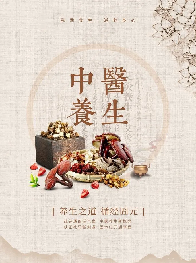 中医养生海报图片(3543x5315)psd模版下载