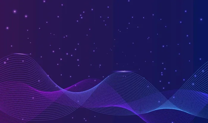 科技深色波浪光感曲线条蓝色背景图片