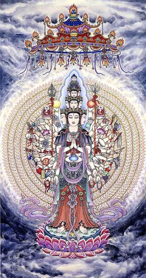 佛像,观音,莲花座,中国风,古代,民族,