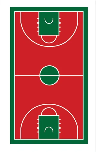 标准篮球场平面图图片