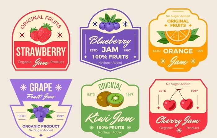 水果标签贴纸图片ai矢量模版下载