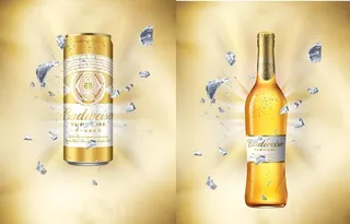 百威啤酒,金樽,瓶装,听装,冰块,黄底,,