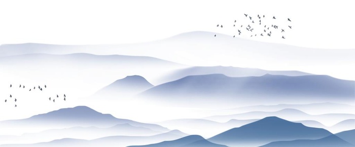 水墨山图片(3950x1765)psd模版下载