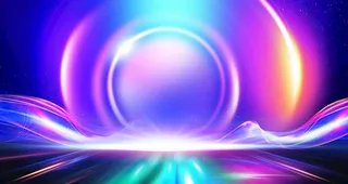 炫酷光效年会展板图片