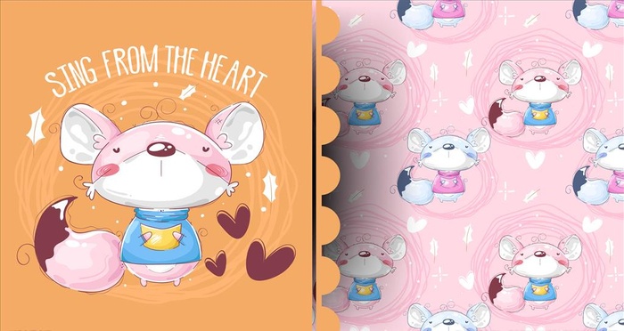 卡通动物印花图片