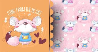 卡通动物印花图片