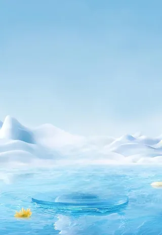 夏季清凉蓝色水海报背景图片