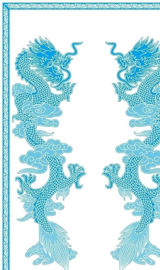 矢量龙纹边框图片cdr矢量模版下载