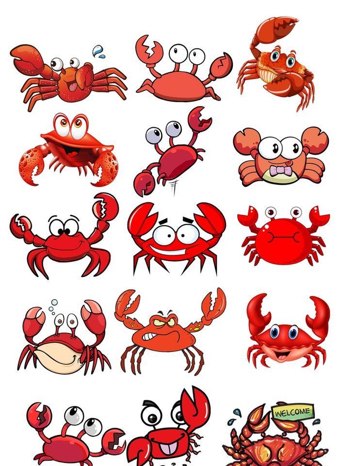 卡通螃蟹图片(1128x1560)psd模版下载